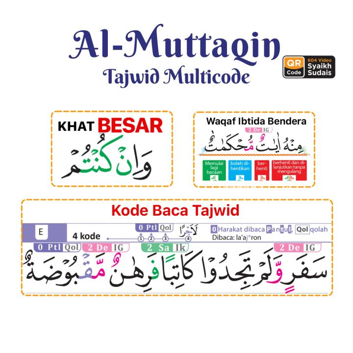 Al-Qur'an Al-Muttaqin Tajwid Multikode (Size A4)